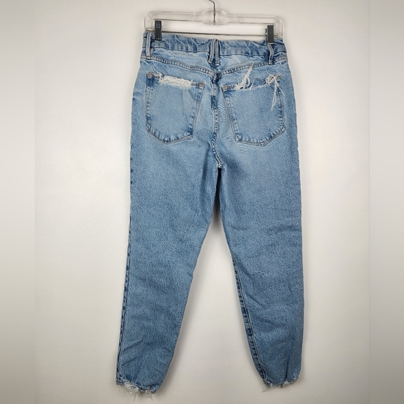 Good American High Rise Jeabs Distressed Pocket Ankle Tapered Leg Size 6 - Picture 2 of 7